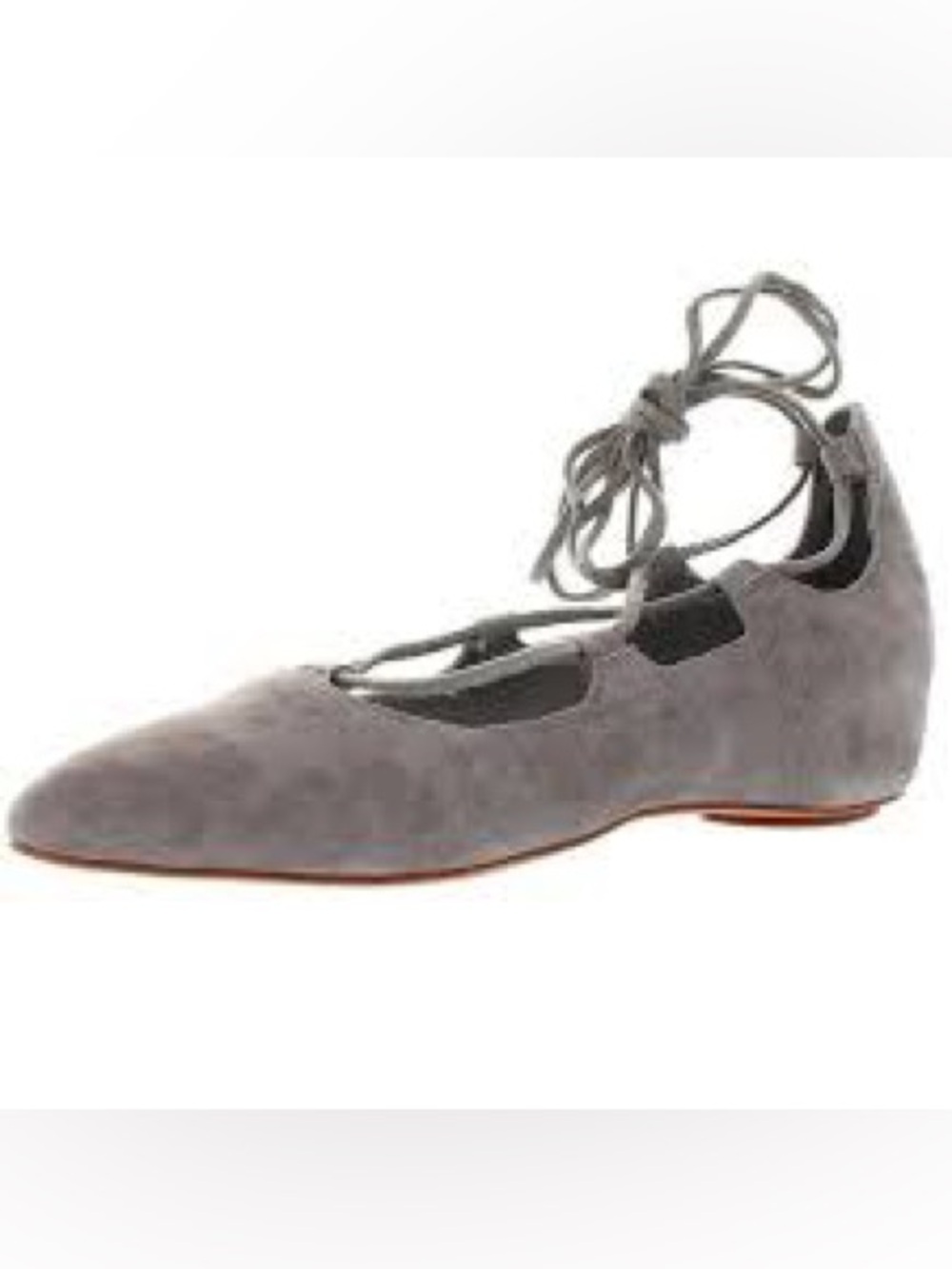 Jeffrey Campbell Atsuko Taupe Suede Wrap Around Lace Up Pointed Toe Wedge Flats - Picture 2 of 6